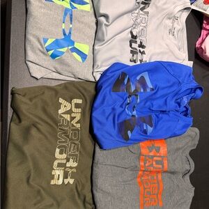 Under Armour Kids' Tees - Blue, Gray, Green, White, Olive
